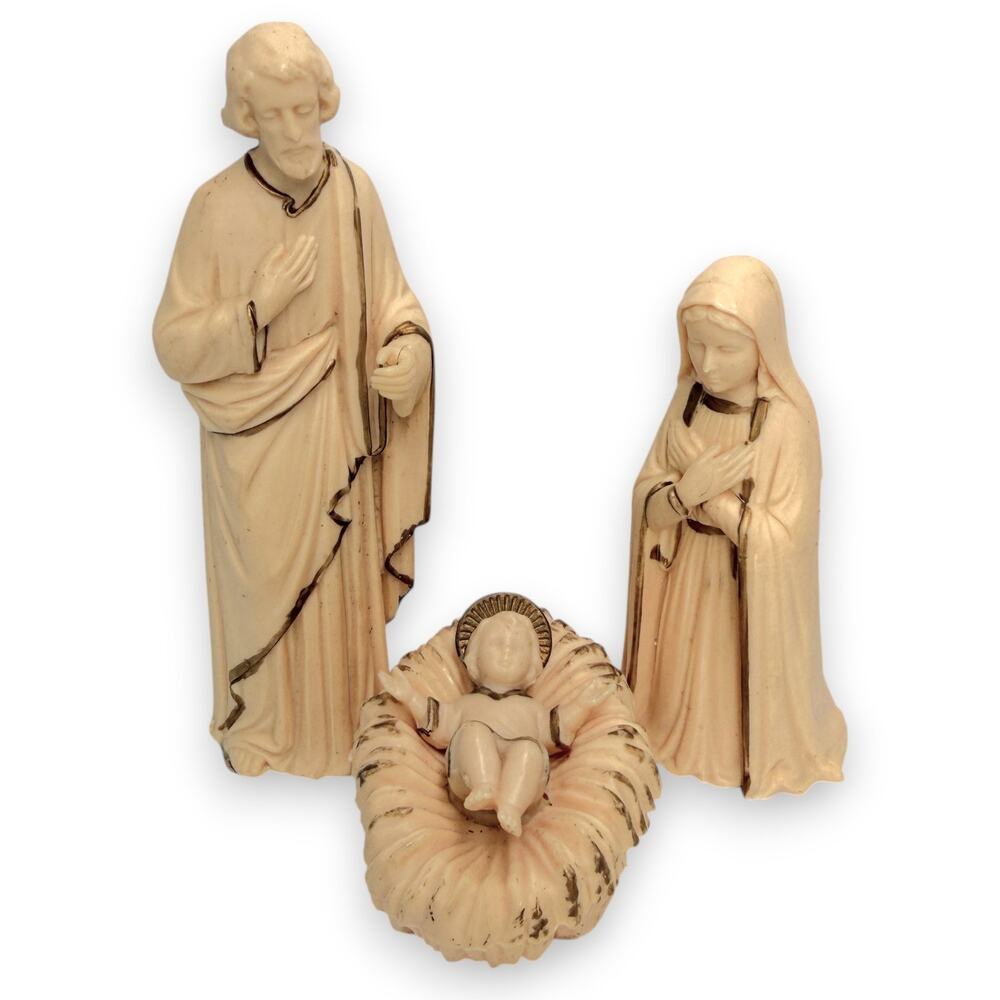 Vintage Nativity set Jesus Christmas Hong Kong holiday figurines Mid Century MCM